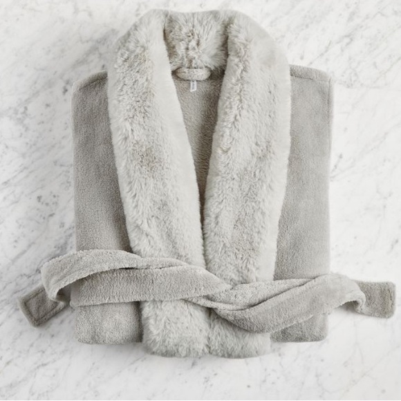 Pottery Barn Other - Pottery Barn Apline Faux Fur Robe NWT, Light Gray, Medium